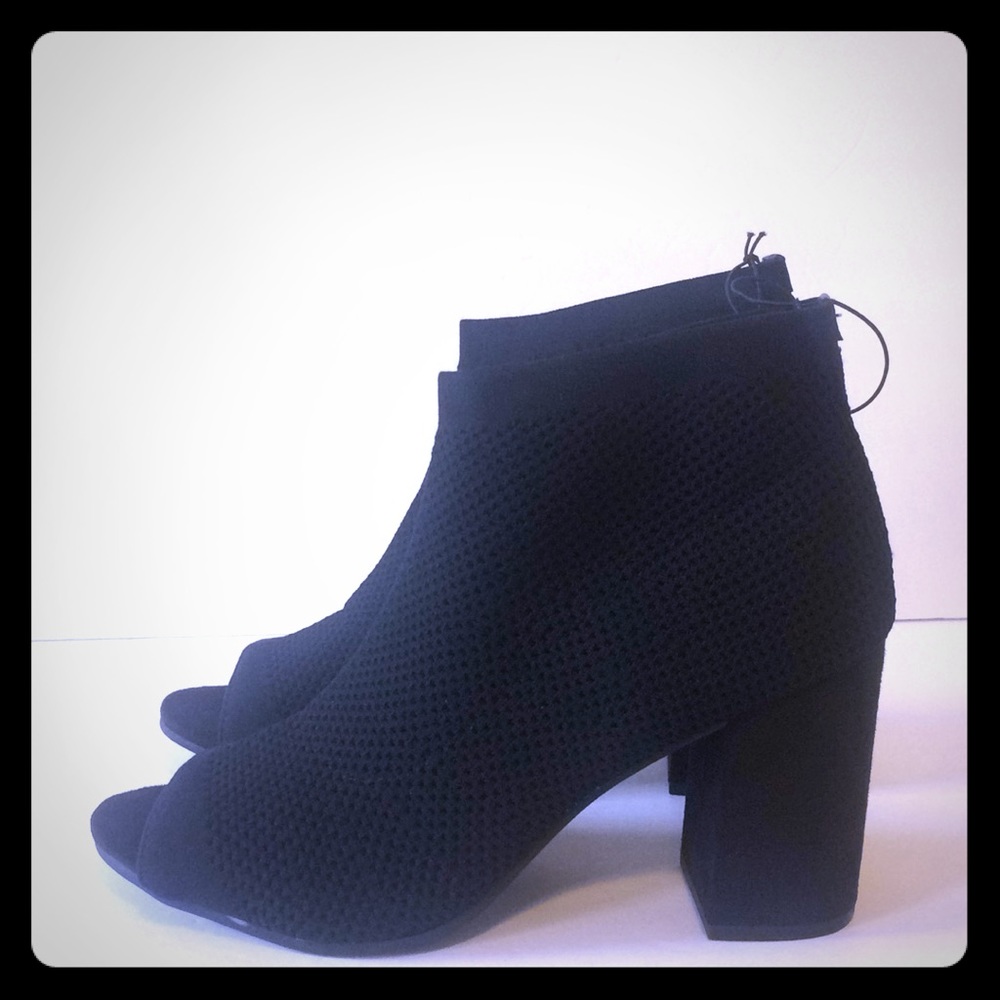 Women's seven💥dials woven peep toe chunky heels